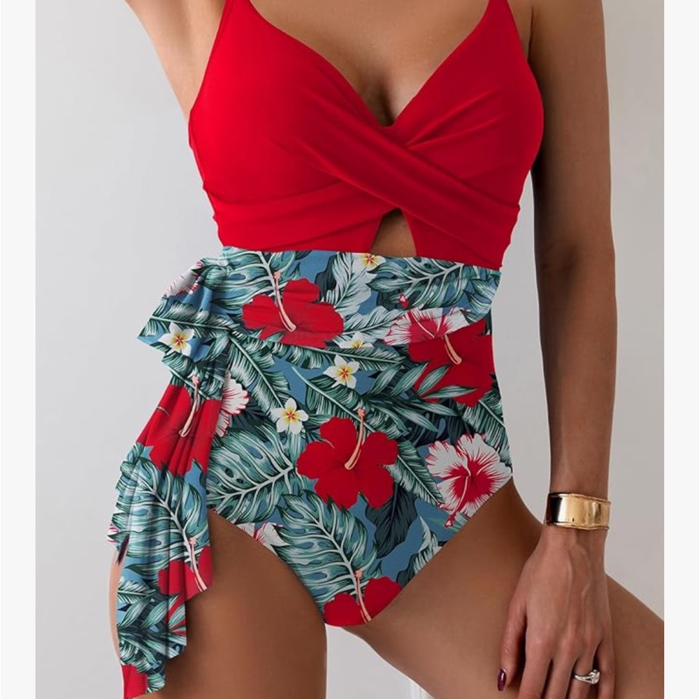 Swimwear red on set